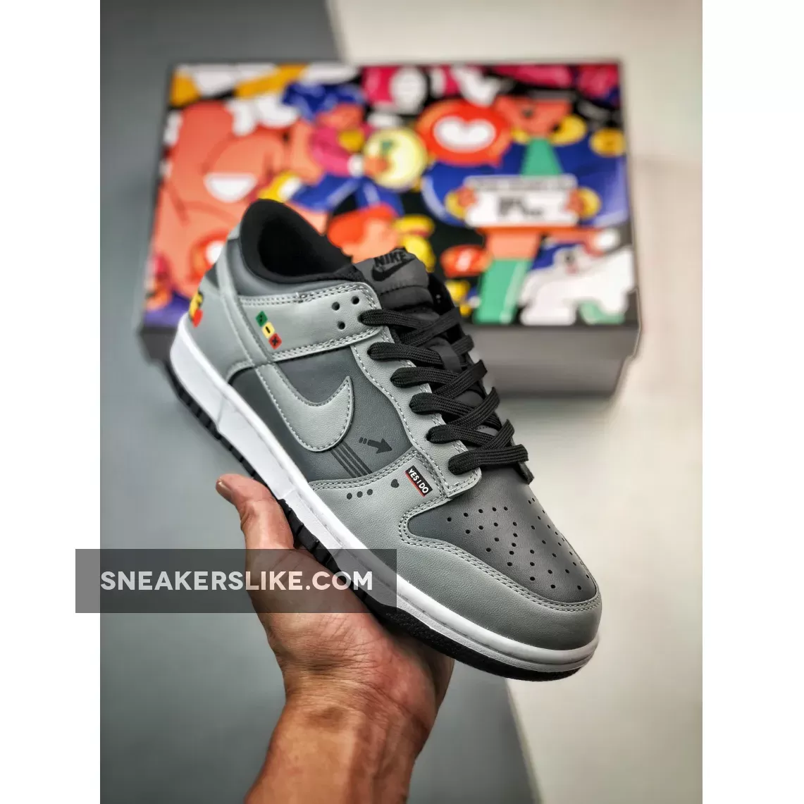 Custom Nike Dunk Low Drak Grey Black 1680453180 Brand New