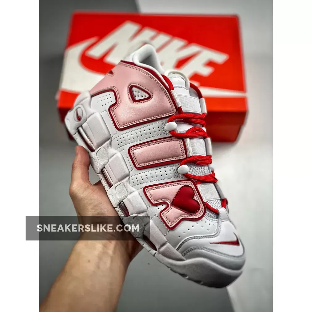 Custom Nike Air More Uptempo Love White Red Outlet