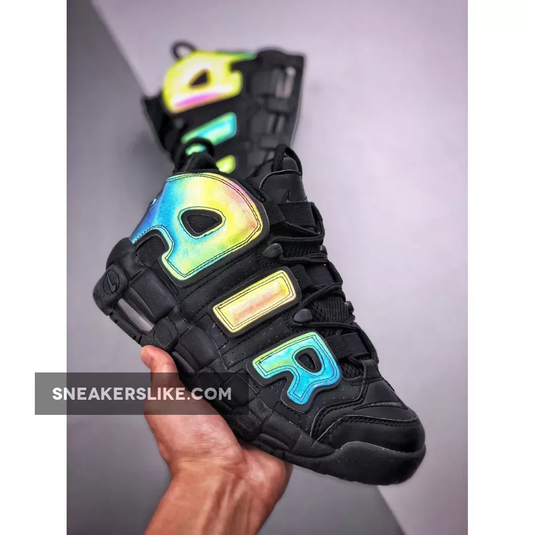 Nike Air More Uptempo GS 'Reflective' Black/Black-Wolf Grey - uptempo reflective