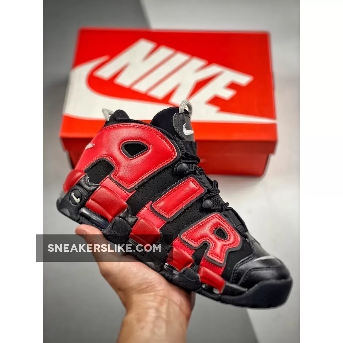 Nike Air More Uptempo Black Red Navy DJ4400-001 / nike uptempo black and red