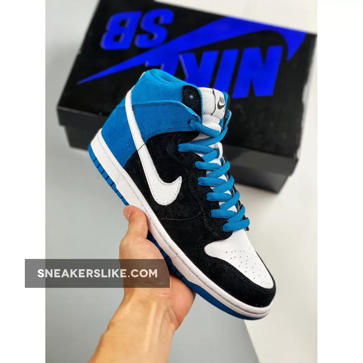 Nike SB Dunk High 'Send Help' Black/White-Blue Reef 305050-014 Restock