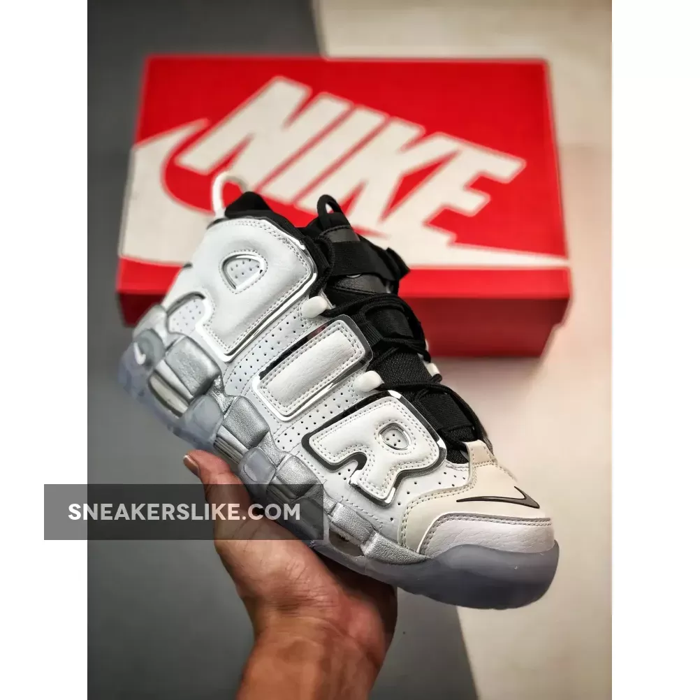 Nike Air More Uptempo White/Black/Clear/Metallic Silver Uptempo Womens