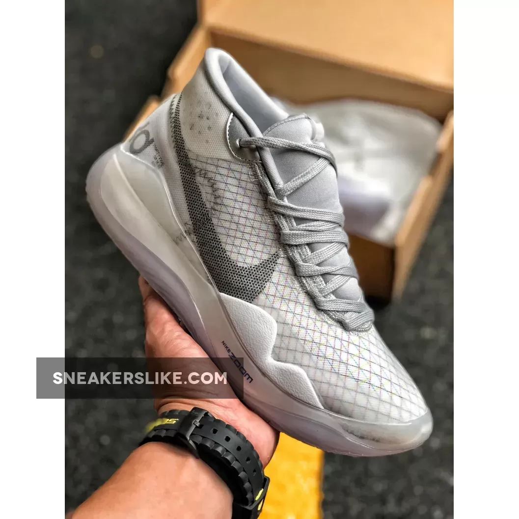 Nike KD 12 White/Black-Wolf Grey AR4229-101 #kd 12 white wolf grey