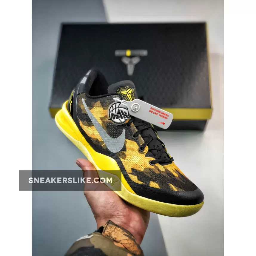 Nike Kobe 8 System Black/Grey-Vivid Sulfur-Electric 555035-001 - kobe 8 sulfur