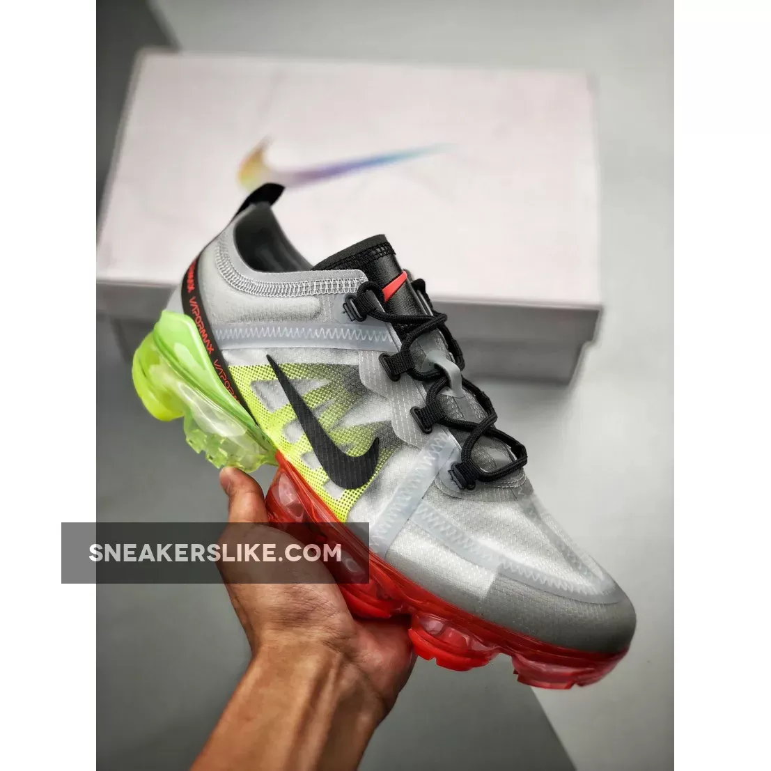 Nike Air VaporMax 2019 White Volt AR6631-007 #crimson vapormax