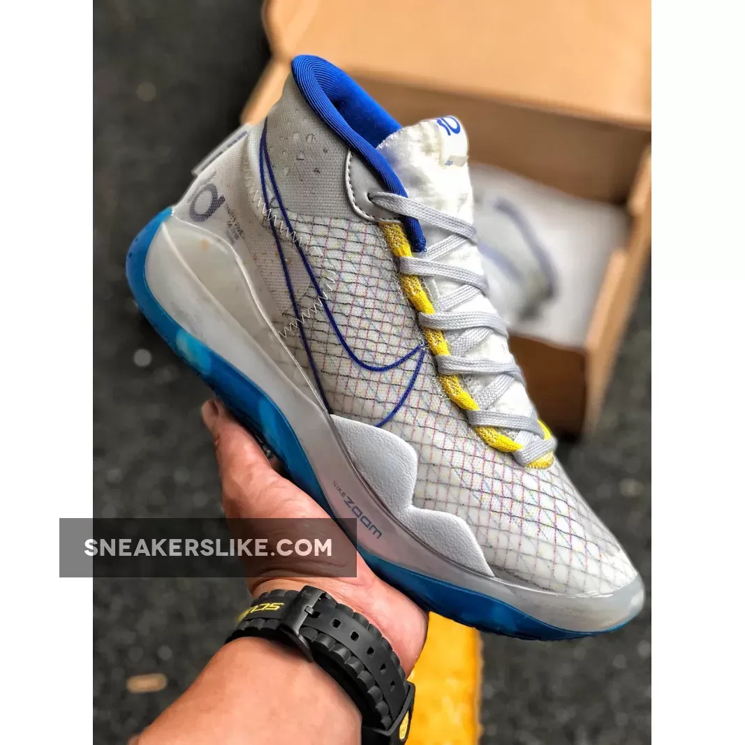 Nike KD 12 'Warriors Home' White/Game Royal-White-Amarillo AR4229-100 New Releases