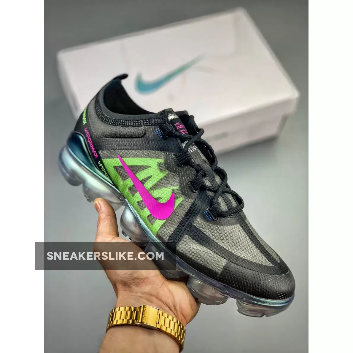 Nike Air VaporMax 2019 Black/Active Fuchsia-Blue-Lime Blast / air vapormax 2019 active fuchsia