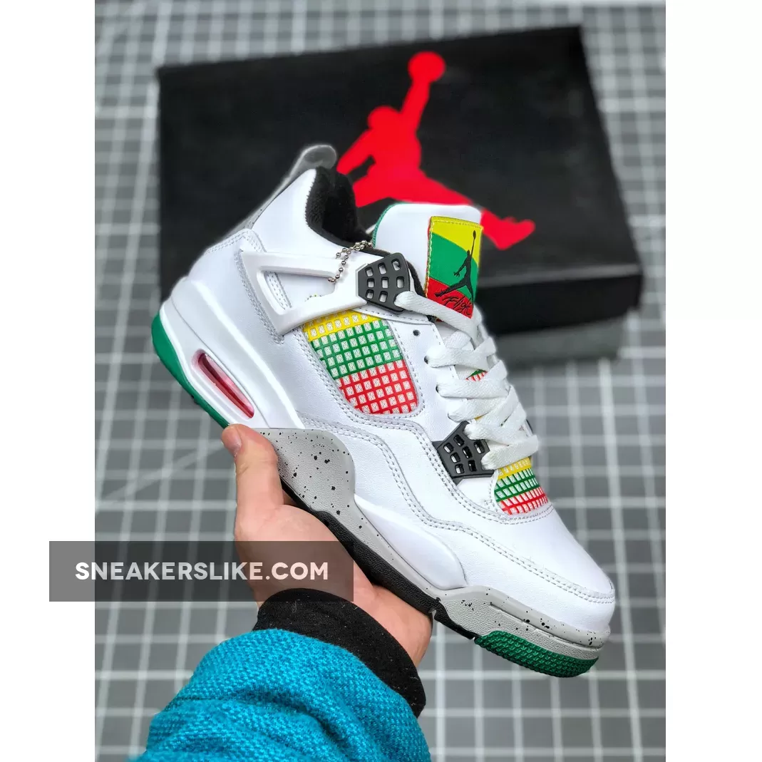 Air Jordan 4 Retro Wmns Rasta – WHITE/BLACK-UNIV RED-LUCID GREEN AJ4 / jordan 4 rasta