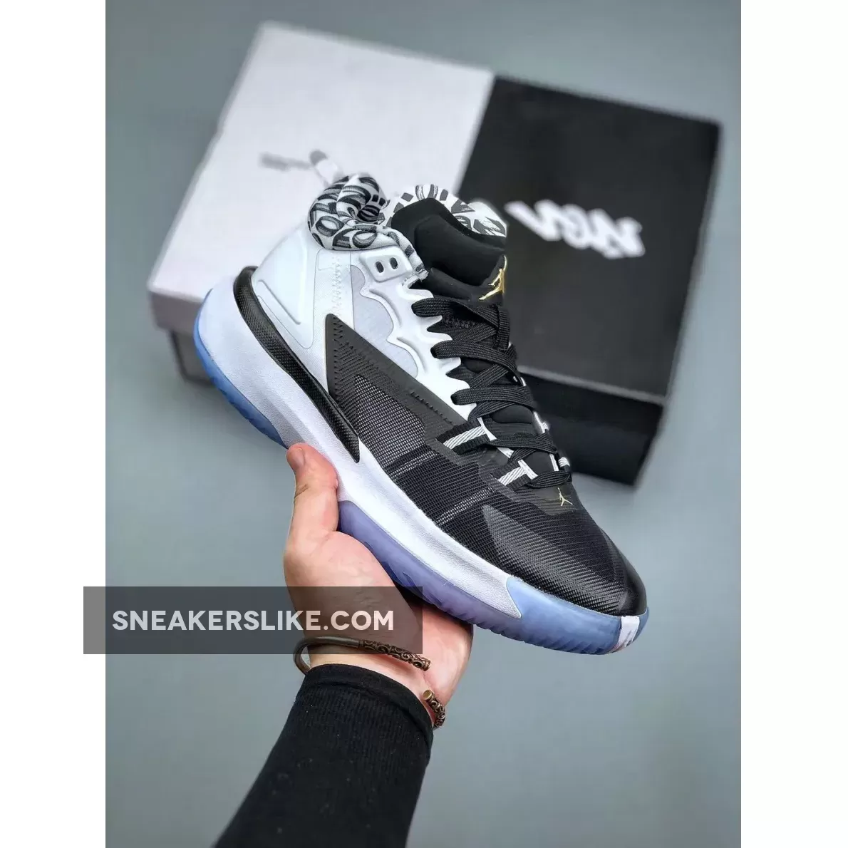 Jordan Zion 1 'Gen Zion' Black/White-Metallic Gold Jordan Zion 1 Black And White