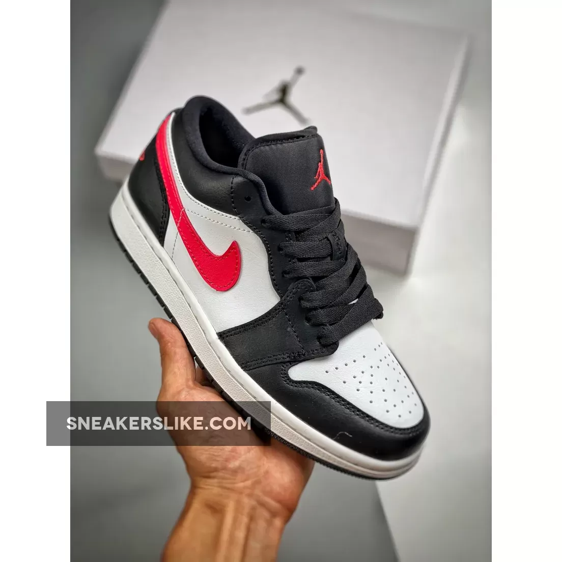 Air Jordan 1 Low Black/Siren Red-White DC0774-004 / jordan 1 low siren red