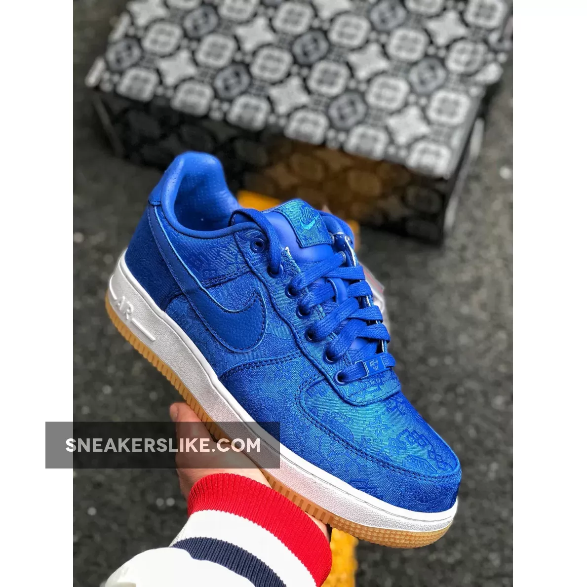 Clot X Nike Air Force 1 PRM Game Royal/White-Gum Light Brown CJ5290-400 Brand New