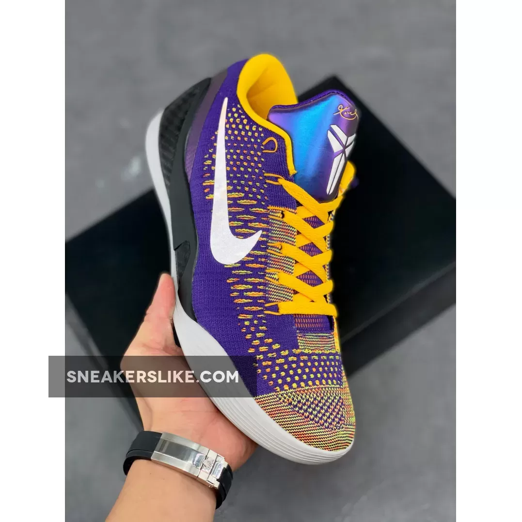 Nike Kobe 9 Elite Low Purple Yellow Black kobe 9 low court purple