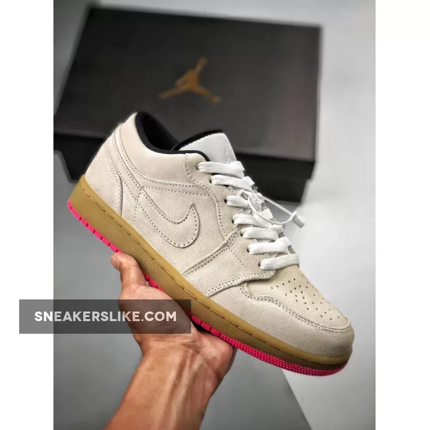 Air Jordan 1 Low White/White-Gym Yellow-Hyper Pink Jordan Hyper Pink