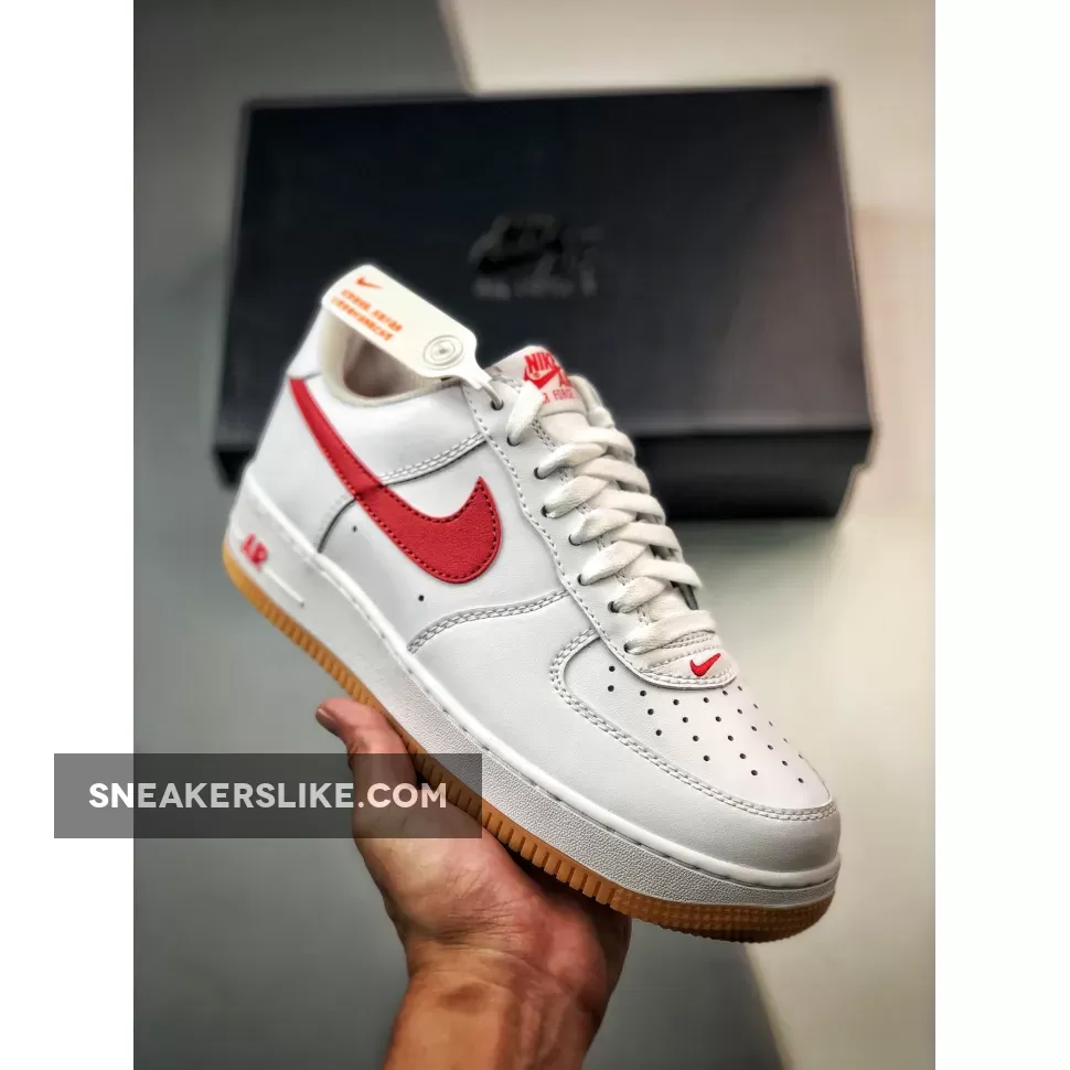 Nike Air Force 1 Low 'Since 82' White/University Red-Gum Yellow Air Force 1 82 Red