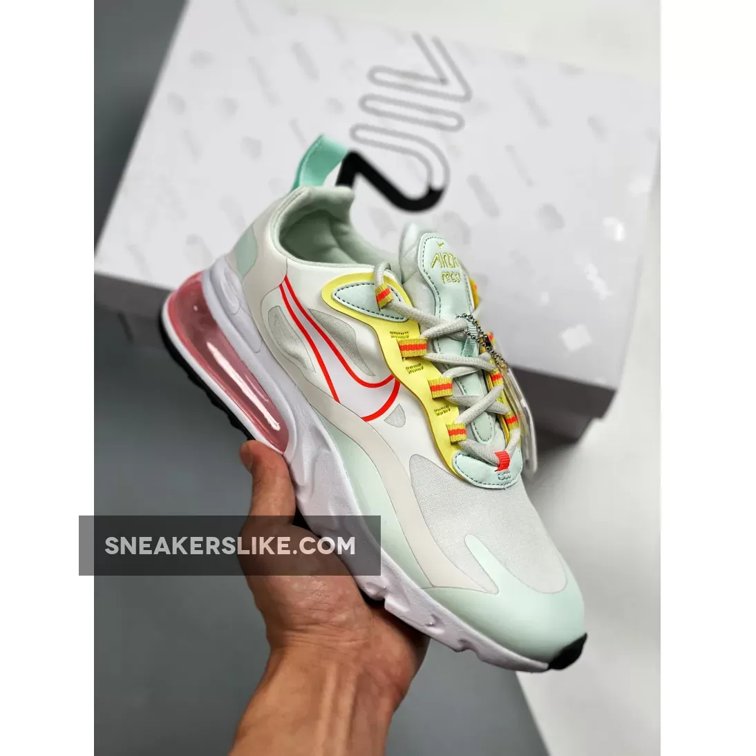 Nike Air Max 270 React Pale Ivory/Barely Green/Light Zitron/White CV8818-102 Brand New