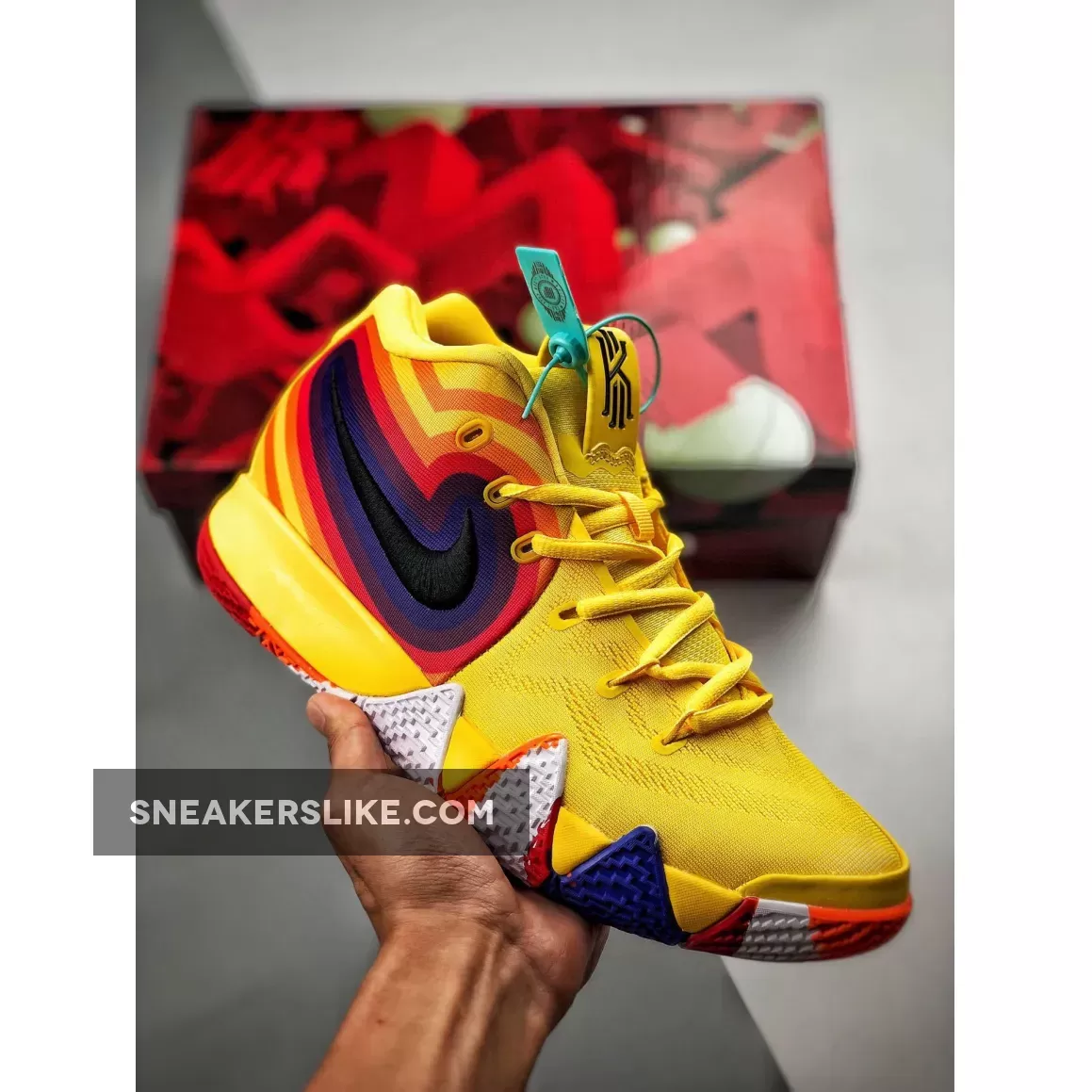 Nike Kyrie 4 '70s' Starburst Yellow Orange Purple Red / kyrie 4 purple