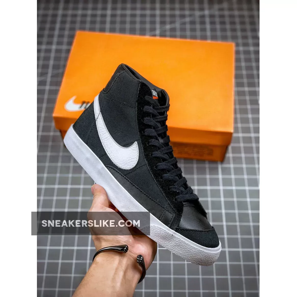 Slam Jam x Nike Blazer Mid 'Class 77' Upside Down Swoosh In Black / slam jam blazer mid class '77 sneakers