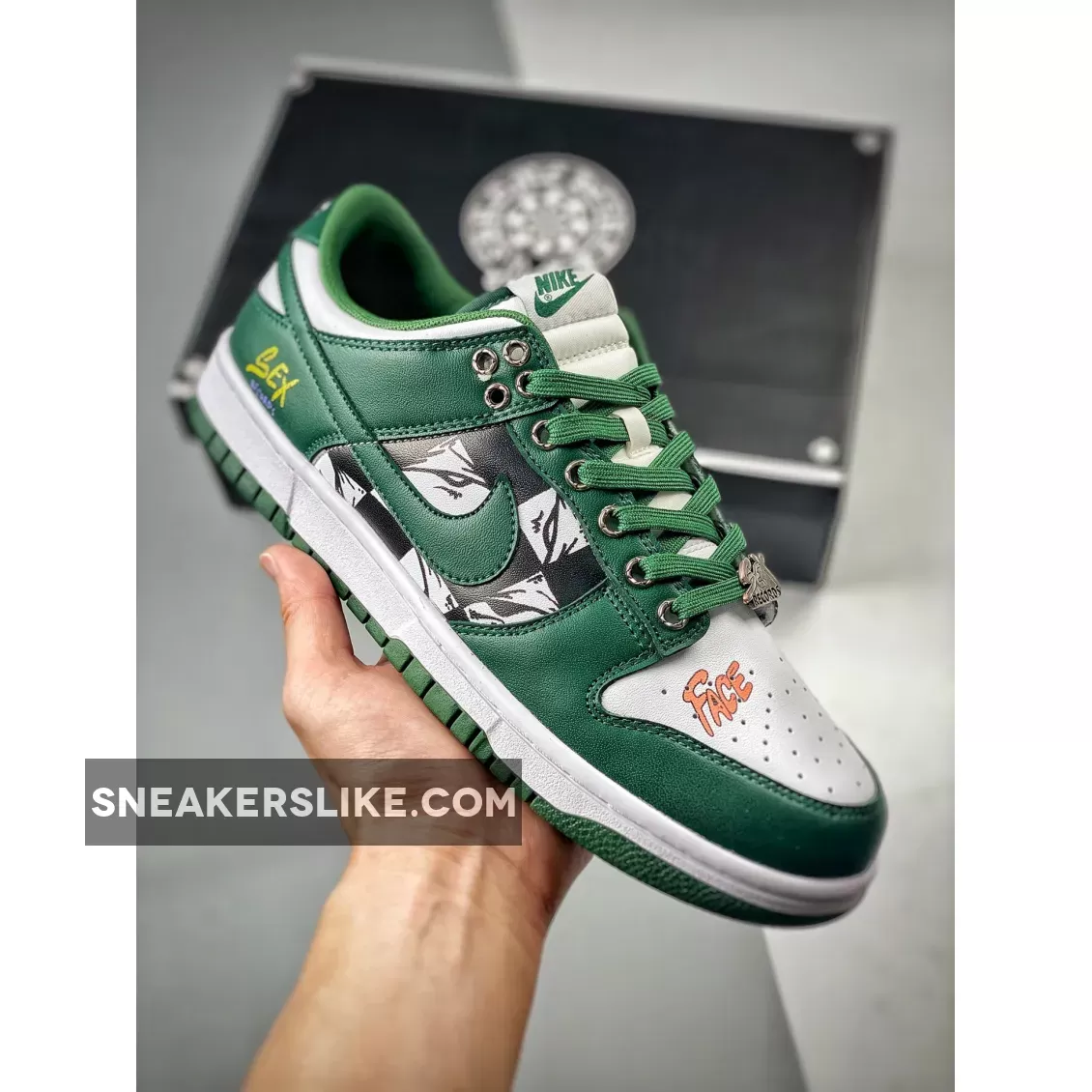 Custom Nike Dunk Low Michigan State White/Team Green michigan state nike gear