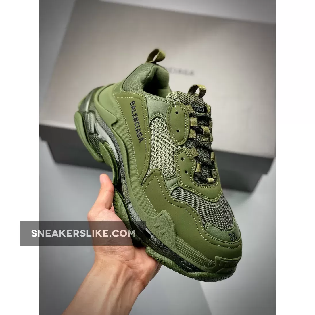 Balenciaga Triple S Olive Outlet