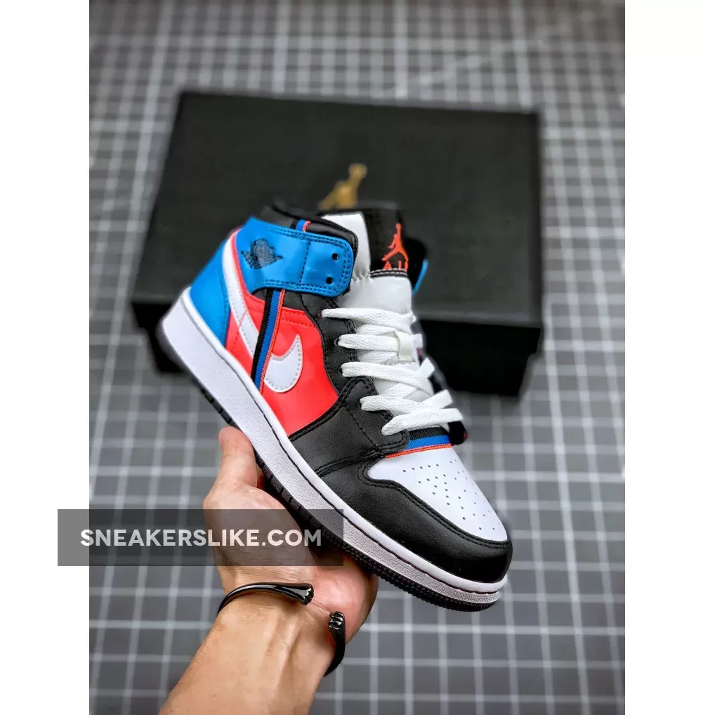 Air Jordan 1 Mid White Black Crimson Blue CV4891-001 Online