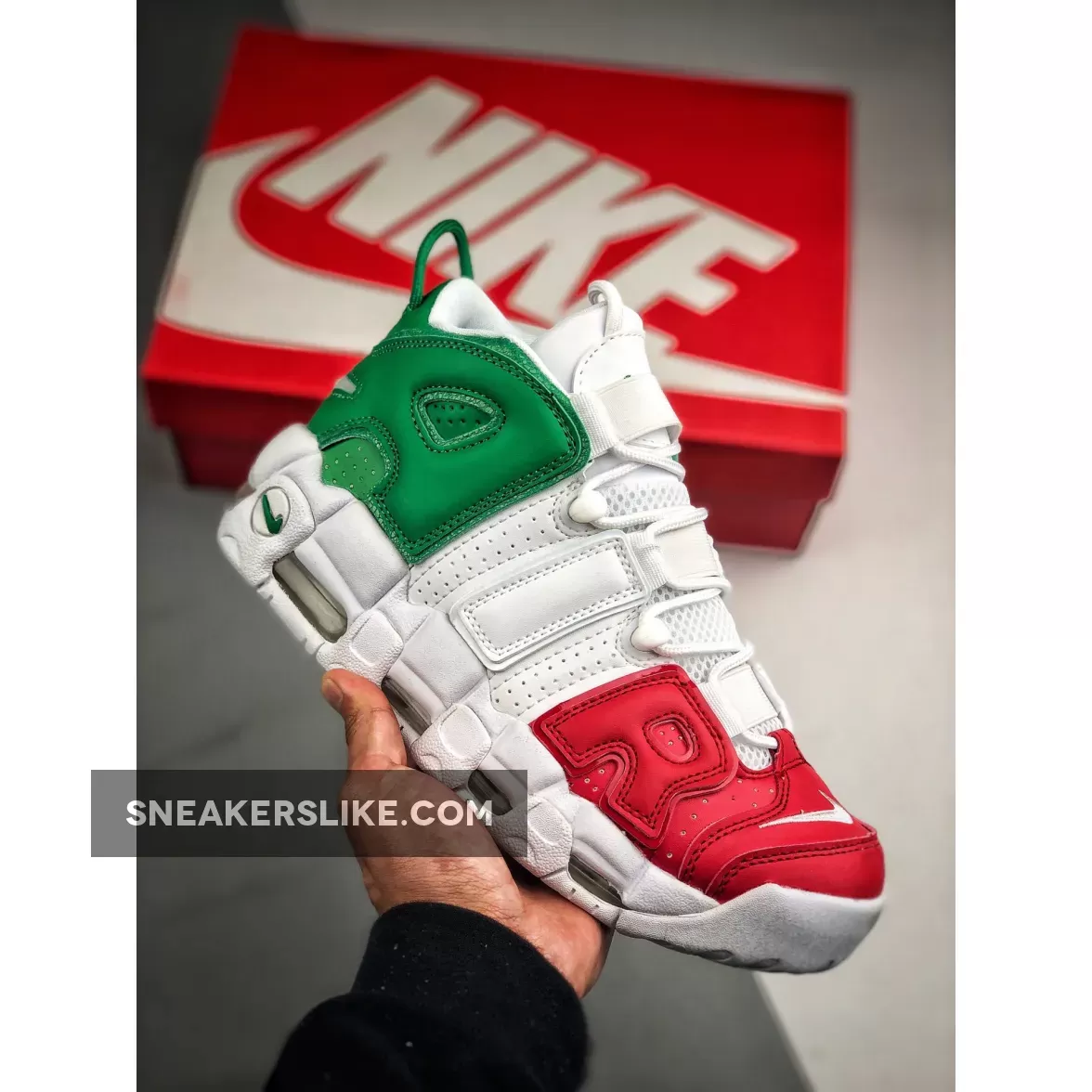 Nike Air More Uptempo 'Italy' University Red/Lucid Green-White AV3811-600 Online