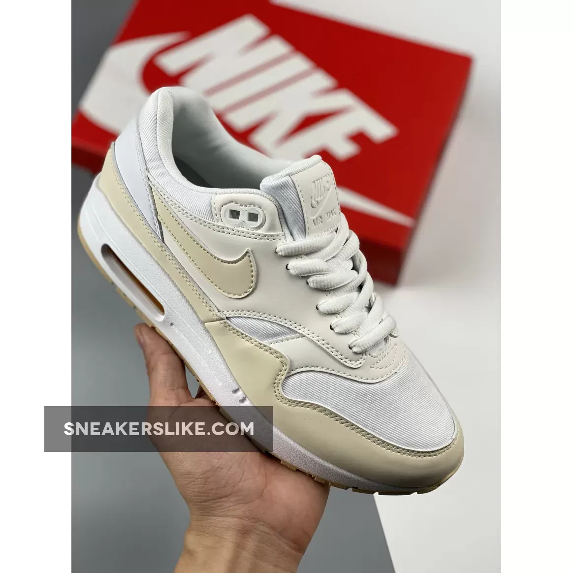 Nike Air Max 1 Prm Summit White/Sanddrift-Phantom FB5060-100 - nike air max sand drift