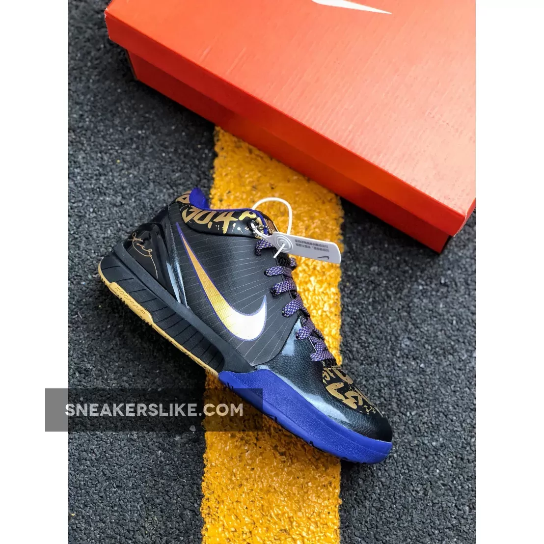 Nike Zoom Kobe 4 (Pop) 'Finals' Black/Metallic Gold-concord / zoom kobe 4 pop