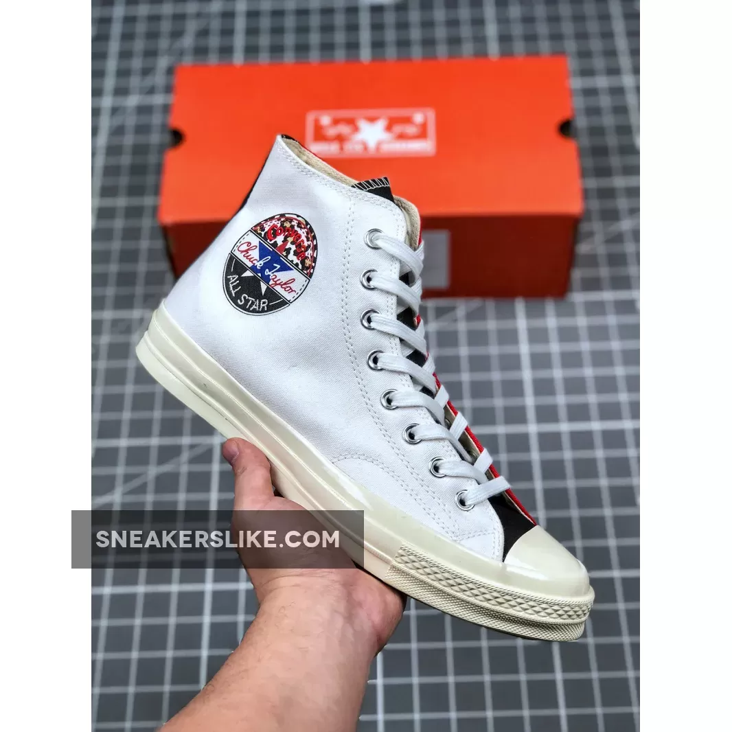 Converse Unisex Logo Play Chuck 70 High Top White/University Red/Rush Blue 166747C Online