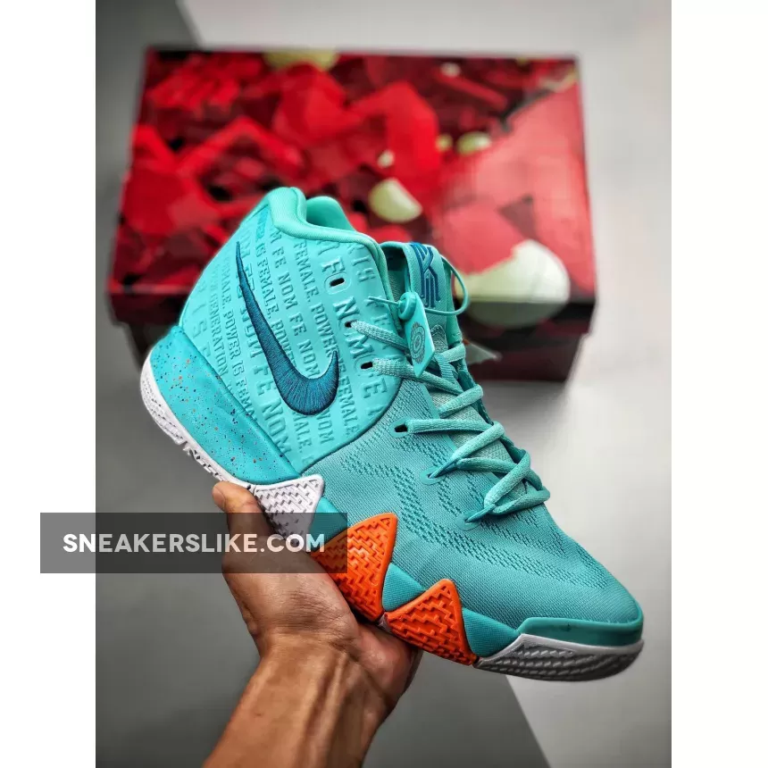 Nike Kyrie 4 'Power Is Female' Light Aqua/Neo Turquoise 943806-402 Brand New