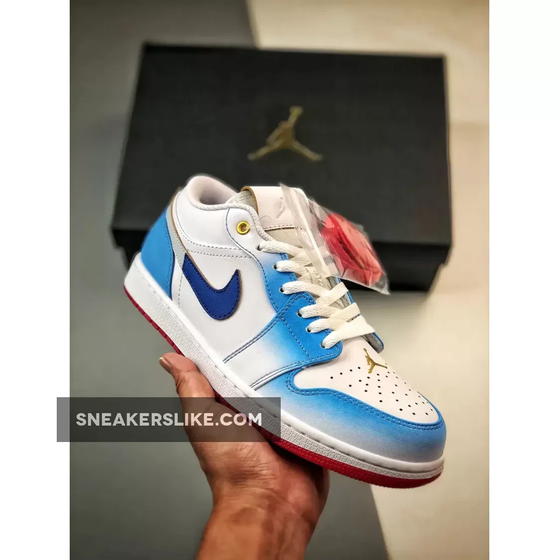 Air Jordan 1 Low ‘Gradient Details’ White Blue Red FN8895-141