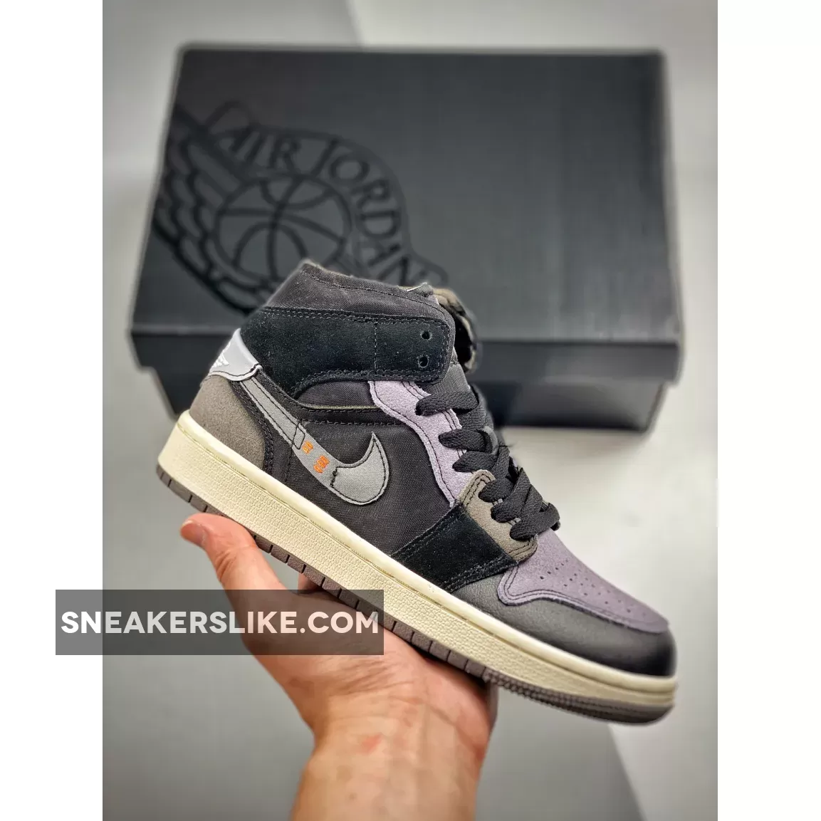 Air Jordan 1 Mid Inside Out Black Jordan 1 Cements