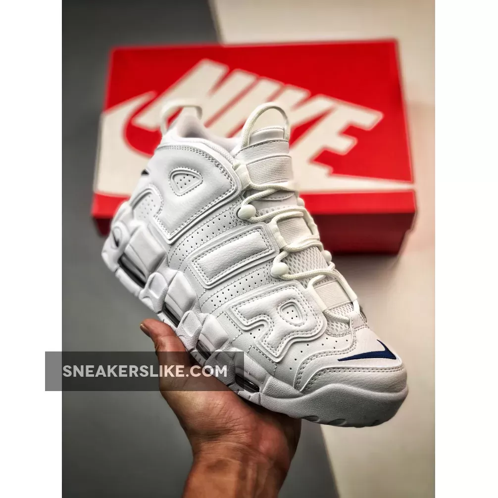 Nike Air More Uptempo White Navy DH8011-100 #nike air more uptempo 96 white midnight navy