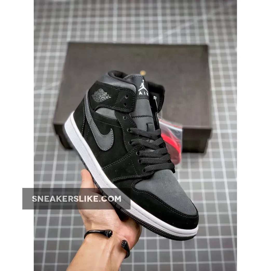 Air Jordan 1 Mid SE Black Grey 852542-012 air jordan 1 mid se nylon 'black grey'