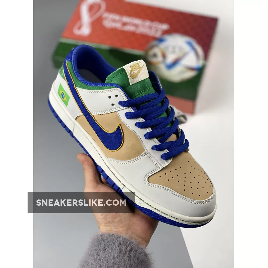 Custom Nike Dunk Low 'Brazil ' White Brown Green 1680452388 Outlet