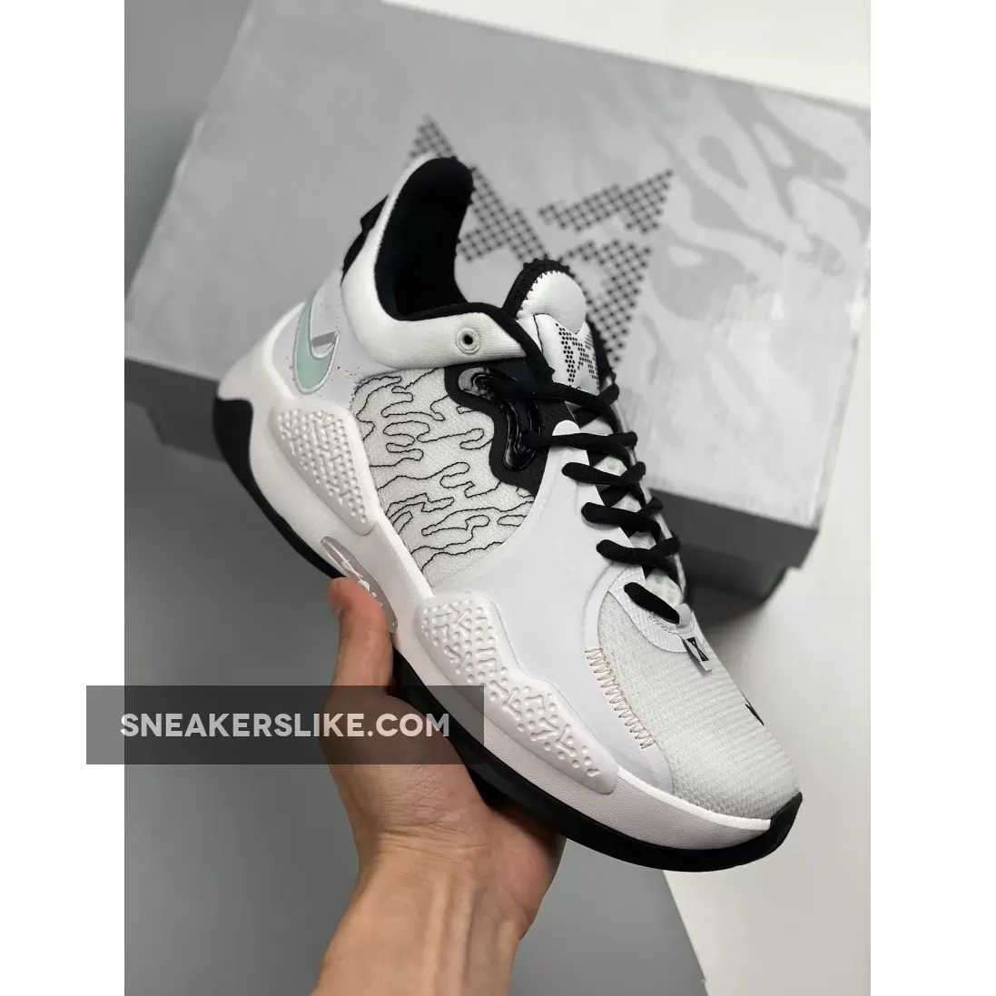 Nike PG 5 'White Essential' White Black CW3143-100 pg 5 blue and white