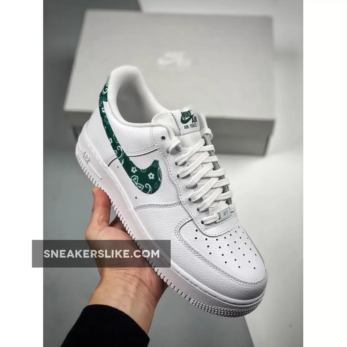 Nike Air Force 1 Green Paisley DH4406-102 / nike white and green shoes