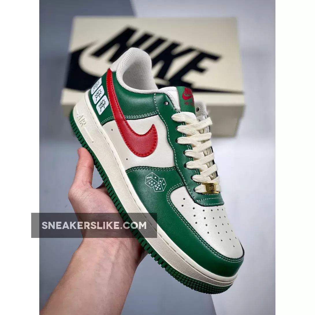 Custom Nike Air Force 1 Low White Green Red Brand New