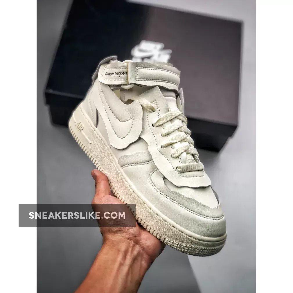 Comme Des Garçons X Nike Air Force 1 Mid White To Buy