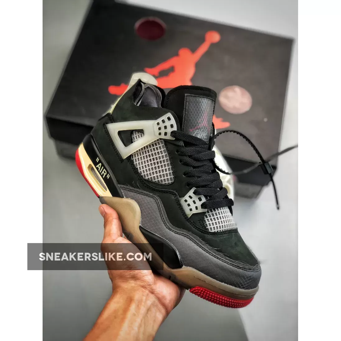 Off-White x Air Jordan 4 Bred #jordan 4 off white bred