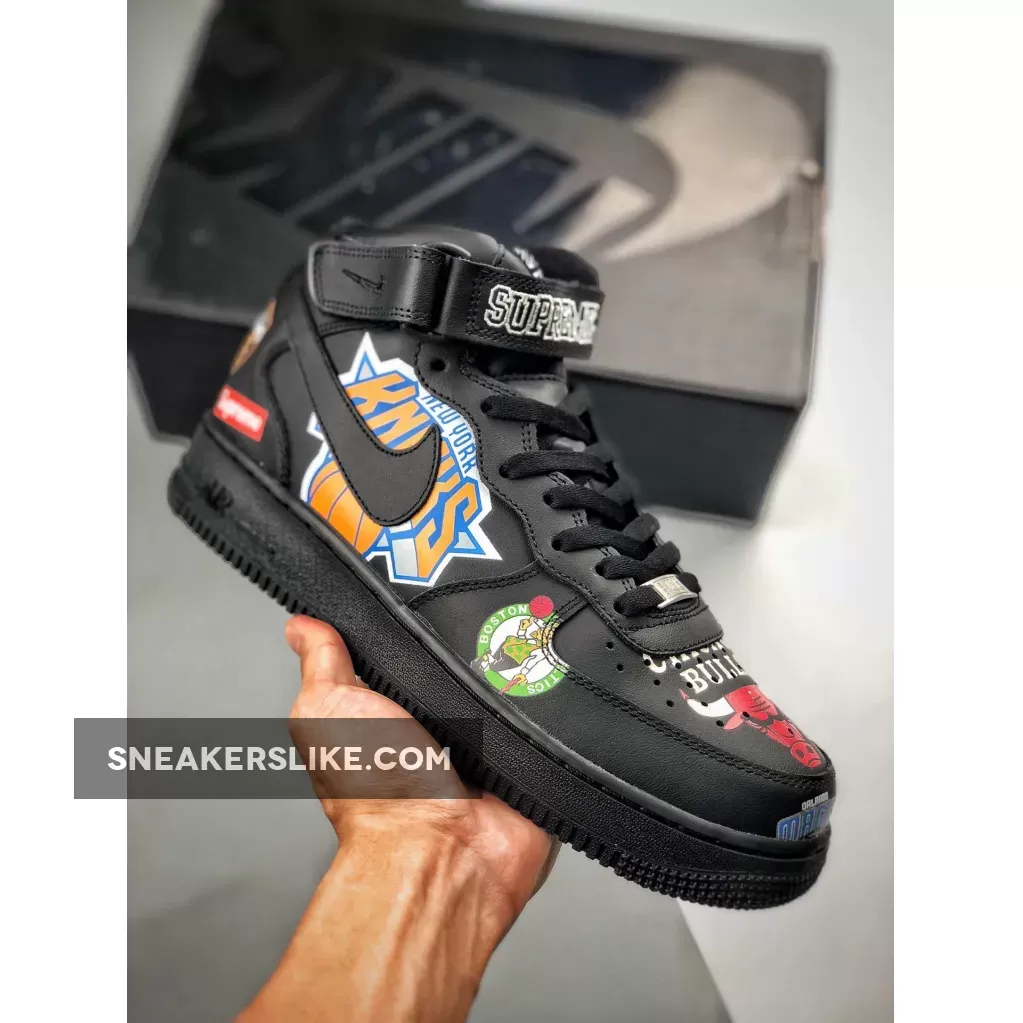 Supreme x Nike Air Force 1 Mid NBA Black / supreme air force 1 goat