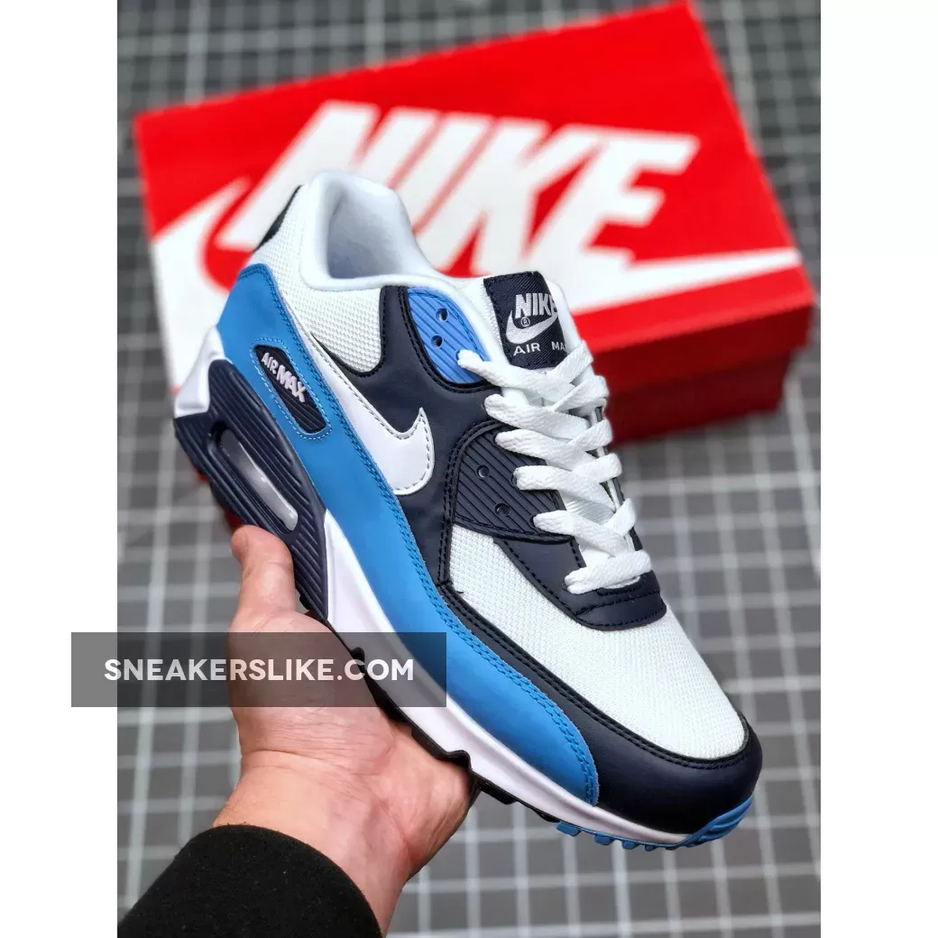 Nike Air Max 90 Essential White Blue AJ1285-105 / nike air 90 sale