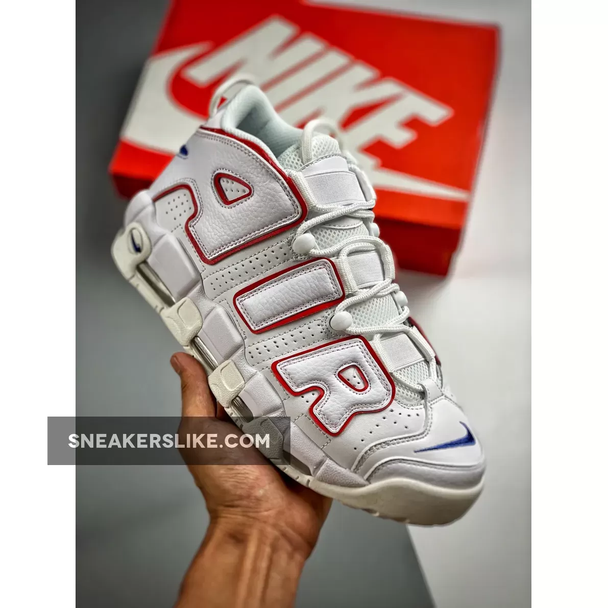 Nike Air More Uptempo 'USA' White Red Blue - red and blue uptempos