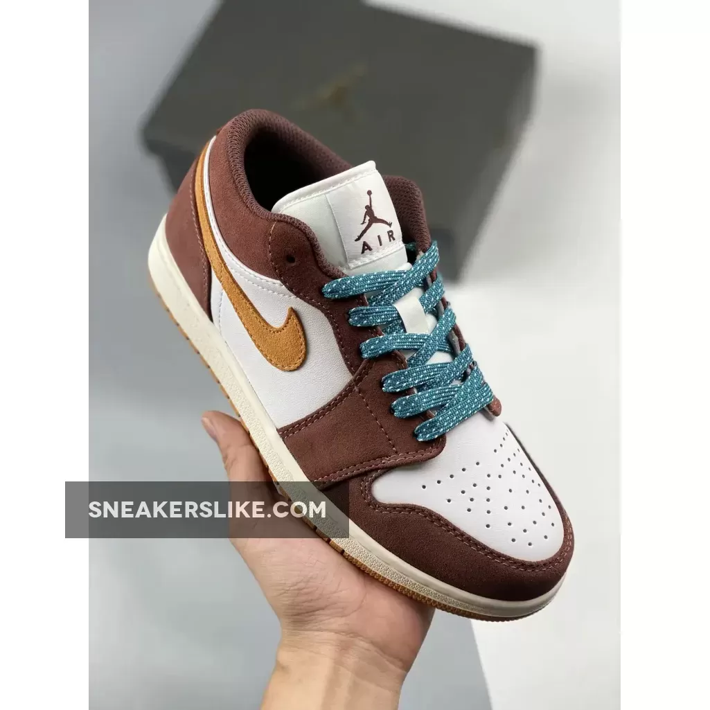 Air Jordan 1 Low Cacao Wow/Twine-Sail-Geode Teal FB2216-200 New Releases