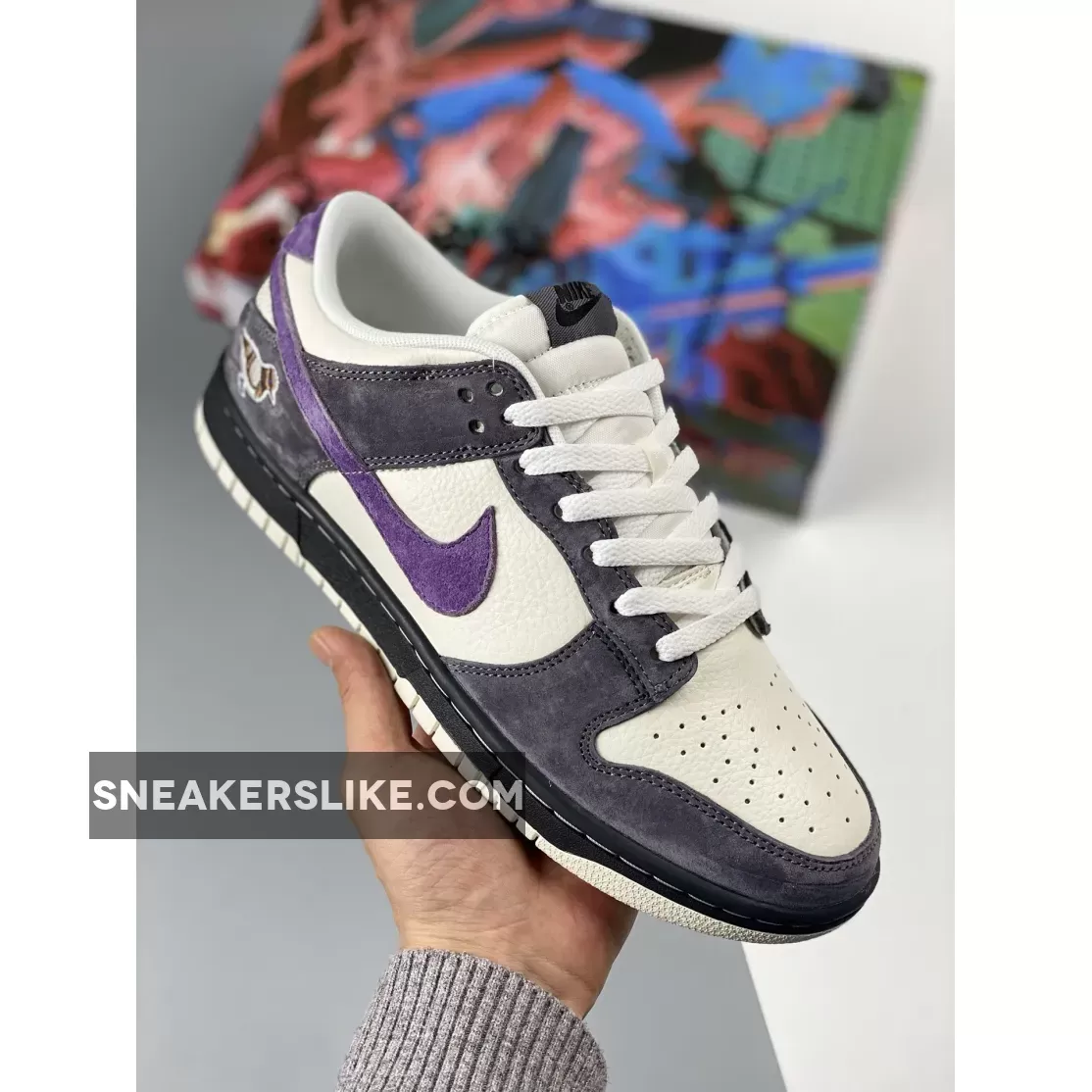 Custom Nike Dunk Low White Purple Black 1680452319 Brand New