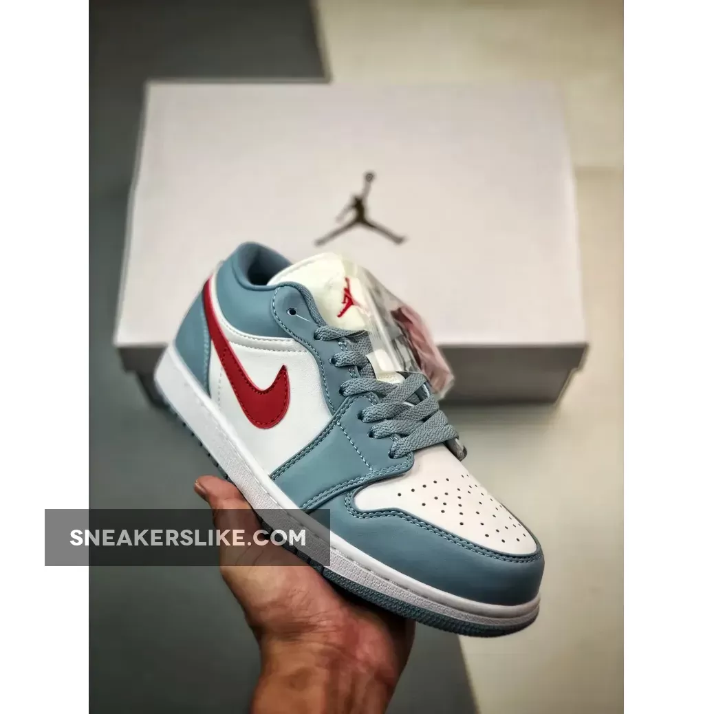 Air Jordan 1 Low Blue Grey Dune Red Online DC0774-164