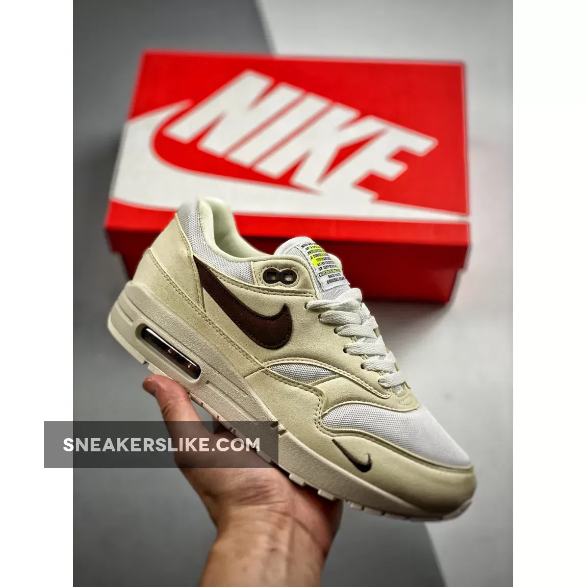 Nike Air Max 1 Sail/Ironstone-White-Rattan #nike air max 1 'sail ironstone'