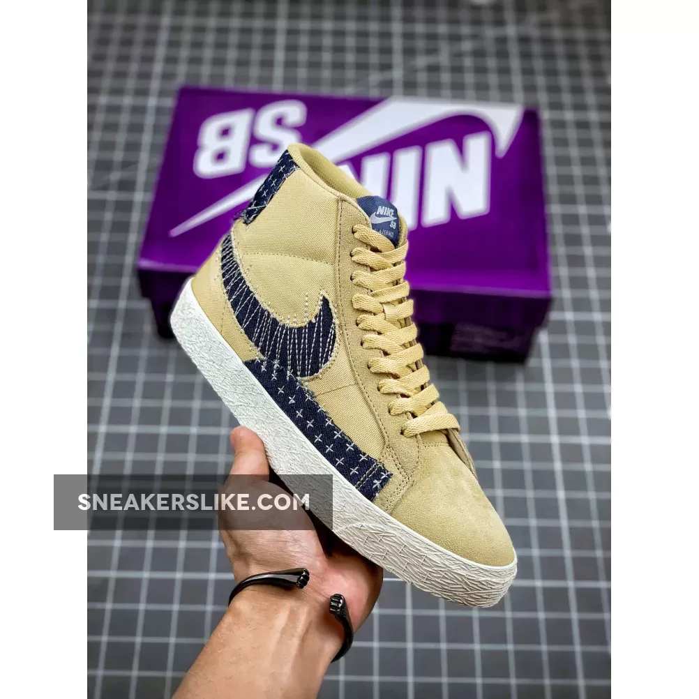 Nike Blazer Mid Sesame/Mystic Navy-Sail-Gum Light Brown CT0715-200 Outlet