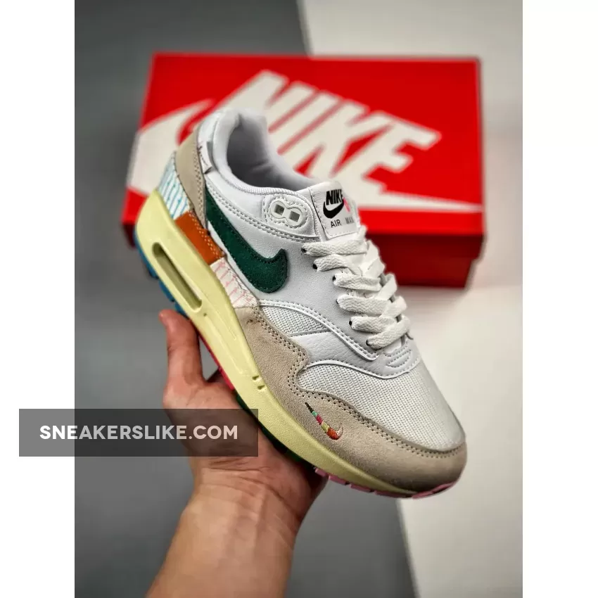 Nike Air Max 1 'All Petals United' White/Fir-Light Bone - Nike Air Max Golf Womens FQ0256-131