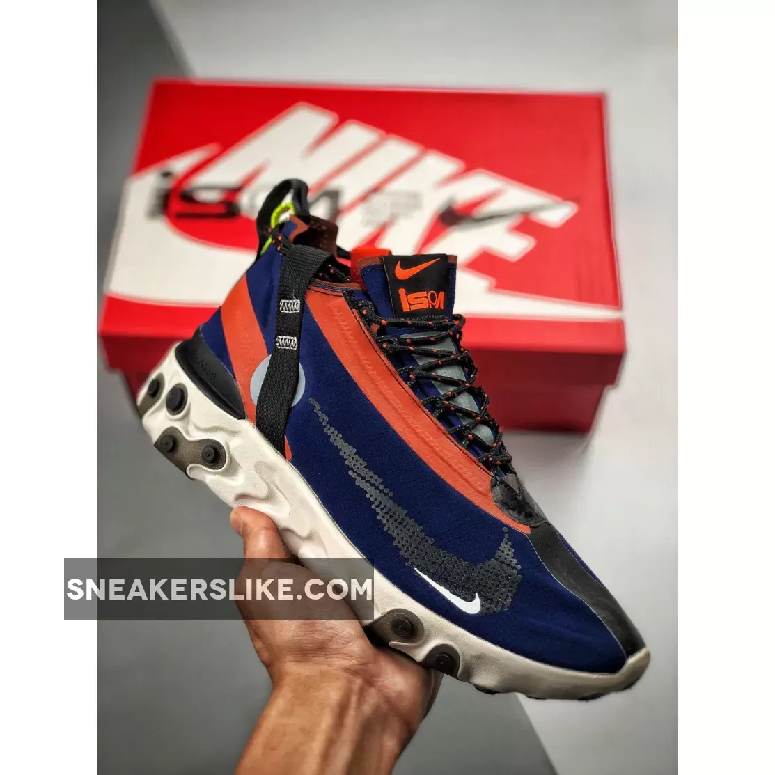 Nike React SP Mid ISPA Navy AT3143-400 Brand New