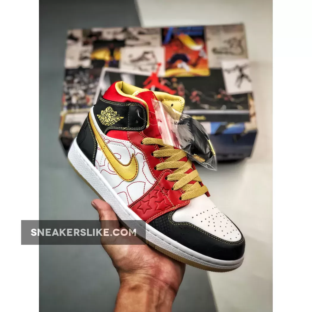 Air Jordan 1 Mid 'Xing Qi' White/Gold Dust/Sport Red/Black DV0576-176 Air Jordan 1 Xq